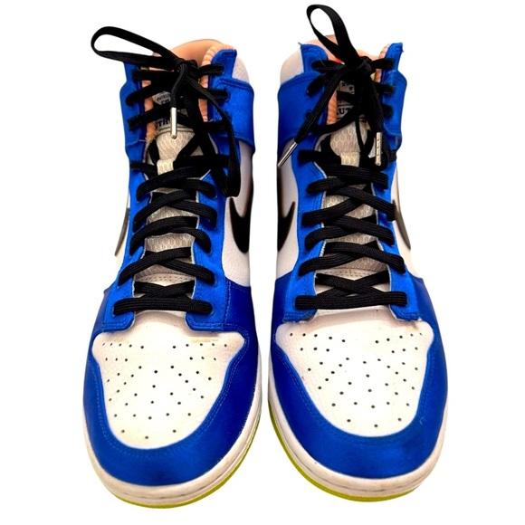 Nike Women Dunk High Satin RacerBlue White Black Basketball Lace Up HighTops 9 - Picture 4 of 8